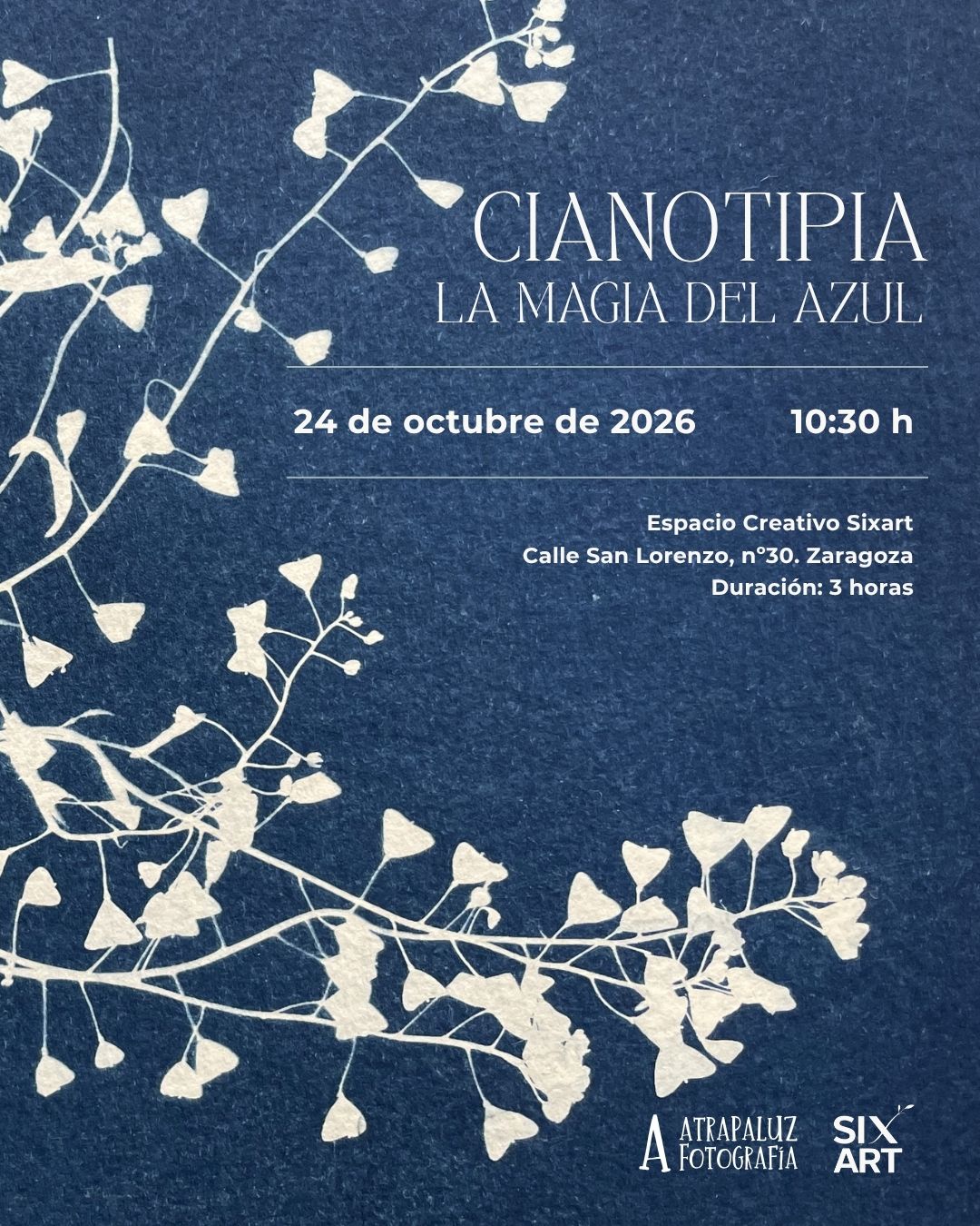 Taller_Cianotipia_MaiIbargüen_Atrapaluz_Sixart_EspacioCreativo